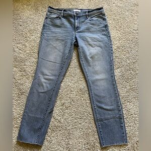 Ann Taylor Loft Women’s Cropped Skinny Jeans Denim Light Wash Size 6 Raw Hem